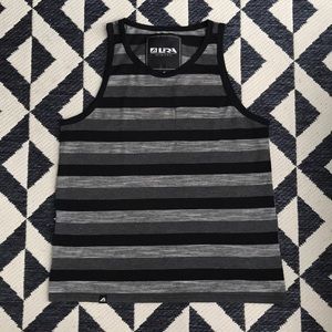Striped grey and black tank top